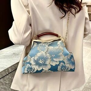 NWOT~Elegant Crossbody Bag, Shoulder Bag with Floral Print,All Occasion Satchel
